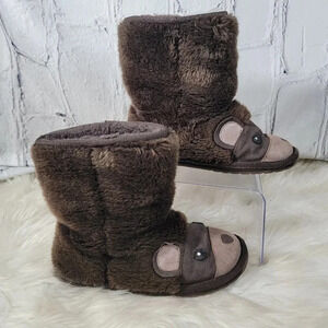 EMU Australia Unisex‎ Boys Girls 3 Winter Boots Wool Brown Bear Shearling Warm